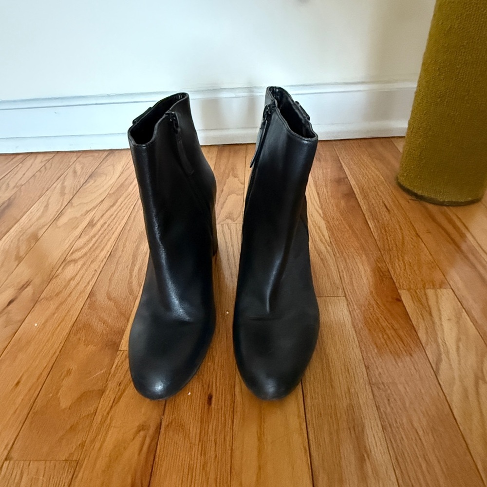 Black Leather Ankle Boots 3” heel
